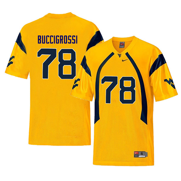 NCAA Men's Jacob Buccigrossi West Virginia Mountaineers Yellow #78 Nike Stitched Football College Retro Authentic Jersey XO23W32MW